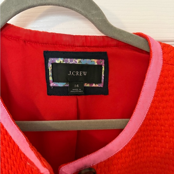 J. Crew Vibrant Orange Jacket with Pink Accents - Picture 3 of 4